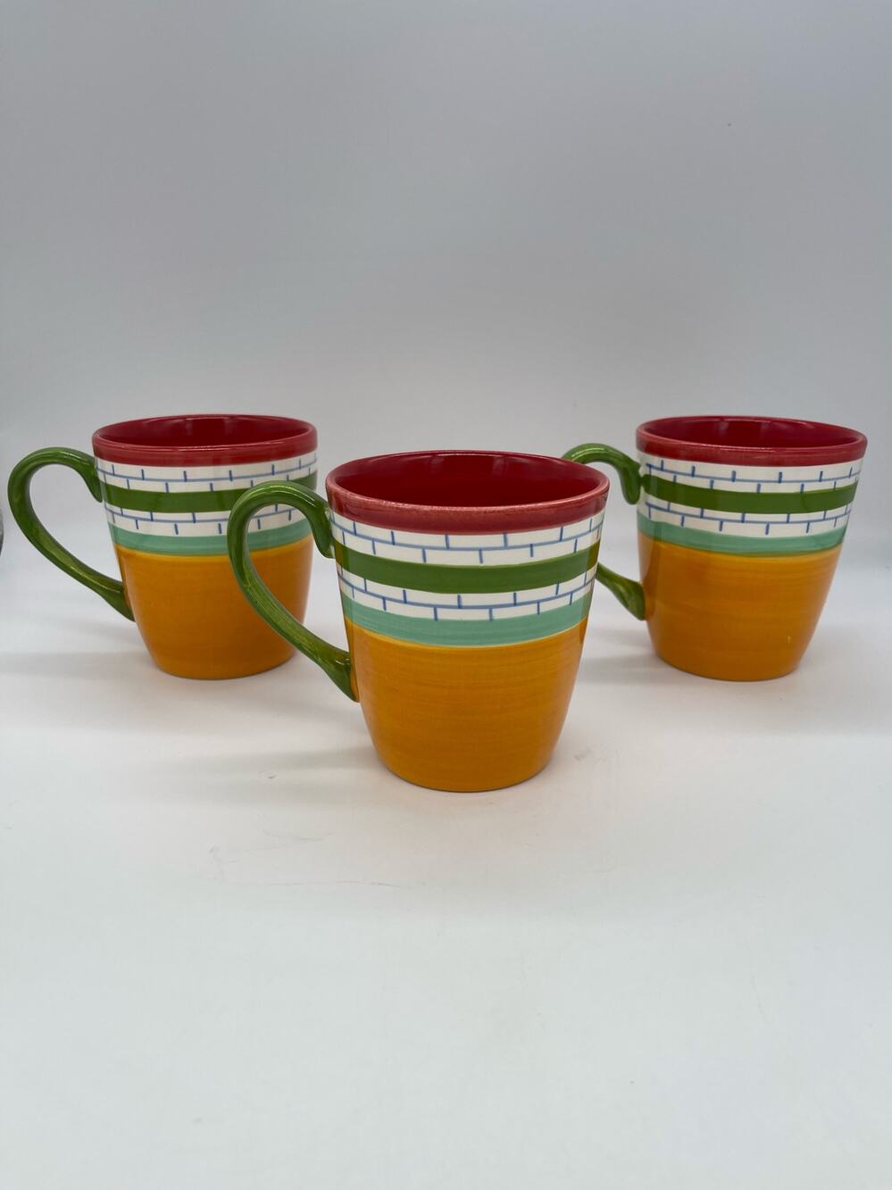Studio California Laurie Gates Colorful Coffee Mugs Set of 3